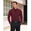 imageCOOFANDY Mens Dress Shirts Wrinkle Free Long Sleeve Button Down Shirts Formal Business ShirtWine Red