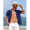 imageCOOFANDY Mens Knit Short Sleeve Button Down Shirt Vintage Polo Shirt Casual Summer Beach ShirtsBlack Iris