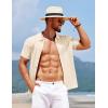 imageCOOFANDY Mens Knit Short Sleeve Button Down Shirt Vintage Polo Shirt Casual Summer Beach ShirtsWood Ash