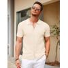 imageCOOFANDY Mens Knit Short Sleeve Button Down Shirt Vintage Polo Shirt Casual Summer Beach ShirtsWood Ash