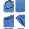 imageCOOFANDY Mens Linen Sets 2 Piece Long Sleeve Button Down Cuban Shirt and Pants Set Summer Beach Set OutfitsBlue