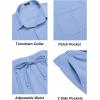 imageCOOFANDY Mens Linen Sets 2 Piece Long Sleeve Button Down Cuban Shirt and Pants Set Summer Beach Set OutfitsLight Blue