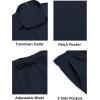 imageCOOFANDY Mens Linen Sets 2 Piece Long Sleeve Button Down Cuban Shirt and Pants Set Summer Beach Set OutfitsNavy Blue