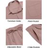 imageCOOFANDY Mens Linen Sets 2 Piece Long Sleeve Button Down Cuban Shirt and Pants Set Summer Beach Set OutfitsPink
