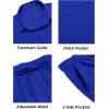 imageCOOFANDY Mens Linen Sets 2 Piece Long Sleeve Button Down Cuban Shirt and Pants Set Summer Beach Set OutfitsRoyal Blue
