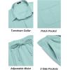 imageCOOFANDY Mens Linen Sets 2 Piece Long Sleeve Button Down Cuban Shirt and Pants Set Summer Beach Set OutfitsSky Blue