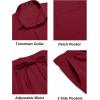 imageCOOFANDY Mens Linen Sets 2 Piece Long Sleeve Button Down Cuban Shirt and Pants Set Summer Beach Set OutfitsWine Red