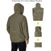 imageCOOFANDY Mens Packable Rain Jacket Lightweight Waterproof Raincoat with Hood Travel Hiking Golf WindbreakerArmy Green