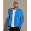 imageCOOFANDY Mens Packable Rain Jacket Lightweight Waterproof Raincoat with Hood Travel Hiking Golf WindbreakerBlue