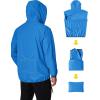 imageCOOFANDY Mens Packable Rain Jacket Lightweight Waterproof Raincoat with Hood Travel Hiking Golf WindbreakerBlue