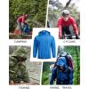 imageCOOFANDY Mens Packable Rain Jacket Lightweight Waterproof Raincoat with Hood Travel Hiking Golf WindbreakerBlue