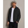 imageCOOFANDY Mens Packable Rain Jacket Lightweight Waterproof Raincoat with Hood Travel Hiking Golf WindbreakerSolid Black