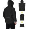 imageCOOFANDY Mens Packable Rain Jacket Lightweight Waterproof Raincoat with Hood Travel Hiking Golf WindbreakerSolid Black