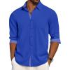 imageCOOFANDY Mens Dress Shirt Wrinkle Free Regular Fit Stretch Long Sleeve Button Down ShirtsBlack Iris