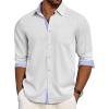 imageCOOFANDY Mens Dress Shirt Wrinkle Free Regular Fit Stretch Long Sleeve Button Down ShirtsCoconut Milk
