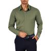imageCOOFANDY Mens Dress Shirts Wrinkle Free Long Sleeve Button Down Shirts Formal Business ShirtArmy Green