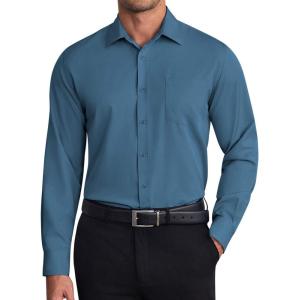 imageCOOFANDY Mens Dress Shirts Wrinkle Free Long Sleeve Button Down Shirt Formal Business ShirtsDeep Blue