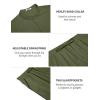 imageCOOFANDY Mens 2 Piece Cotton Sets Casual Short Sleeve Henley Shirts and Beach Pants with Pockets Summer Vacation OutfitsArmy Green