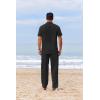 imageCOOFANDY Mens 2 Piece Cotton Sets Casual Short Sleeve Henley Shirts and Beach Pants with Pockets Summer Vacation OutfitsBlack