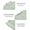 imageCOOFANDY Mens 2 Piece Cotton Sets Casual Short Sleeve Henley Shirts and Beach Pants with Pockets Summer Vacation OutfitsGreen