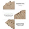 imageCOOFANDY Mens 2 Piece Cotton Sets Casual Short Sleeve Henley Shirts and Beach Pants with Pockets Summer Vacation OutfitsKhaki