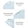 imageCOOFANDY Mens 2 Piece Cotton Sets Casual Short Sleeve Henley Shirts and Beach Pants with Pockets Summer Vacation OutfitsLight Blue