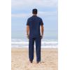 imageCOOFANDY Mens 2 Piece Cotton Sets Casual Short Sleeve Henley Shirts and Beach Pants with Pockets Summer Vacation OutfitsNavy Blue
