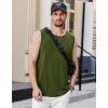 imageCOOFANDY Mens Casual Tank Tops Moisture Wicking Muscle Sleeveless Shirts Soft Bamboo Viscose Tank Shirt 2 PackBlackArmy Green