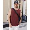 imageCOOFANDY Mens Casual Tank Tops Moisture Wicking Muscle Sleeveless Shirts Soft Bamboo Viscose Tank Shirt 2 PackBlackWine Red