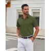 imageCOOFANDY Mens Stretch Dress Shirts Short Sleeve Wrinkle Free Casual Button Down ShirtsArmy Green