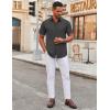 imageCOOFANDY Mens Stretch Dress Shirts Short Sleeve Wrinkle Free Casual Button Down ShirtsDark Grey