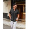imageCOOFANDY Mens Stretch Dress Shirts Short Sleeve Wrinkle Free Casual Button Down ShirtsDark Grey