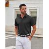 imageCOOFANDY Mens Stretch Dress Shirts Short Sleeve Wrinkle Free Casual Button Down ShirtsDark Grey