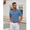 imageCOOFANDY Mens Stretch Dress Shirts Short Sleeve Wrinkle Free Casual Button Down ShirtsGrayish Blue