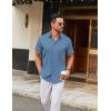imageCOOFANDY Mens Stretch Dress Shirts Short Sleeve Wrinkle Free Casual Button Down ShirtsGrayish Blue