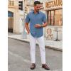 imageCOOFANDY Mens Stretch Dress Shirts Short Sleeve Wrinkle Free Casual Button Down ShirtsGrayish Blue