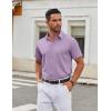 imageCOOFANDY Mens Stretch Dress Shirts Short Sleeve Wrinkle Free Casual Button Down ShirtsLavender