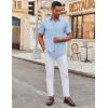 imageCOOFANDY Mens Stretch Dress Shirts Short Sleeve Wrinkle Free Casual Button Down ShirtsLight Blue