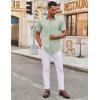 imageCOOFANDY Mens Stretch Dress Shirts Short Sleeve Wrinkle Free Casual Button Down ShirtsLight Green