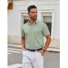 imageCOOFANDY Mens Stretch Dress Shirts Short Sleeve Wrinkle Free Casual Button Down ShirtsLight Green