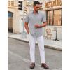imageCOOFANDY Mens Stretch Dress Shirts Short Sleeve Wrinkle Free Casual Button Down ShirtsLight Grey