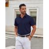 imageCOOFANDY Mens Stretch Dress Shirts Short Sleeve Wrinkle Free Casual Button Down ShirtsMidnight Blue