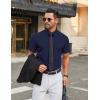 imageCOOFANDY Mens Stretch Dress Shirts Short Sleeve Wrinkle Free Casual Button Down ShirtsMidnight Blue