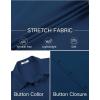 imageCOOFANDY Mens Stretch Dress Shirts Short Sleeve Wrinkle Free Casual Button Down ShirtsNavy Blue