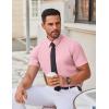 imageCOOFANDY Mens Stretch Dress Shirts Short Sleeve Wrinkle Free Casual Button Down ShirtsPink