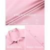 imageCOOFANDY Mens Stretch Dress Shirts Short Sleeve Wrinkle Free Casual Button Down ShirtsPink
