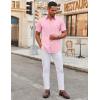 imageCOOFANDY Mens Stretch Dress Shirts Short Sleeve Wrinkle Free Casual Button Down ShirtsPink