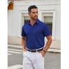 imageCOOFANDY Mens Stretch Dress Shirts Short Sleeve Wrinkle Free Casual Button Down ShirtsRoyal Azure