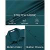 imageCOOFANDY Mens Stretch Dress Shirts Short Sleeve Wrinkle Free Casual Button Down ShirtsTeal