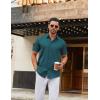imageCOOFANDY Mens Stretch Dress Shirts Short Sleeve Wrinkle Free Casual Button Down ShirtsTeal